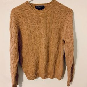 100% Cashmere Camel Cable Brooks Brothers Sweater